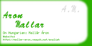 aron mallar business card