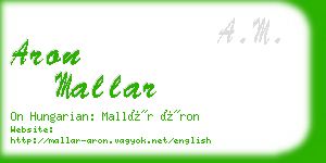 aron mallar business card